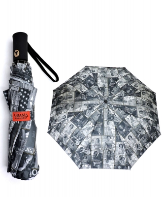 Magazine Cover Collage Auto Umbrella OU502 BLACK